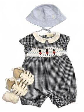 🇬🇧 JoJo Maman Bébé LONDON Outfit + Jacadi Hat + Robeez Sandals (3–6M)